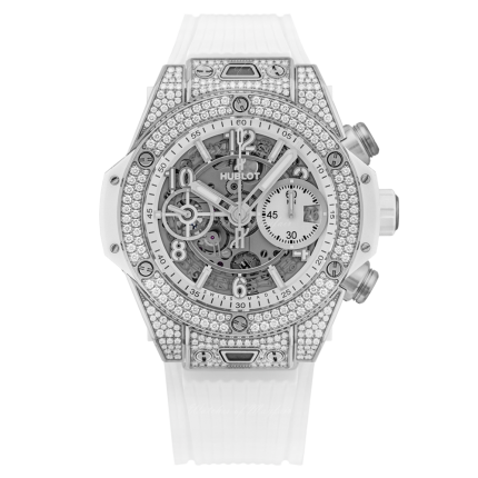 441.NE.2011.RW.1704 | Hublot Big Bang Unico Titanium White Pave 42 mm watch. Buy Online