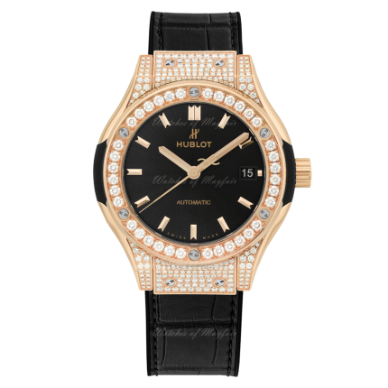 565.OX.1480.LR.1604 | Hublot Classic Fusion King Gold Pave 38 mm watch. Buy Online