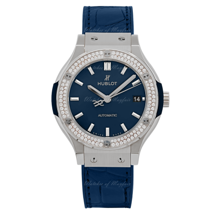 565.NX.7170.LR.1104 | Hublot Classic Fusion Blue Titanium Diamonds 38mm watch. Buy Online