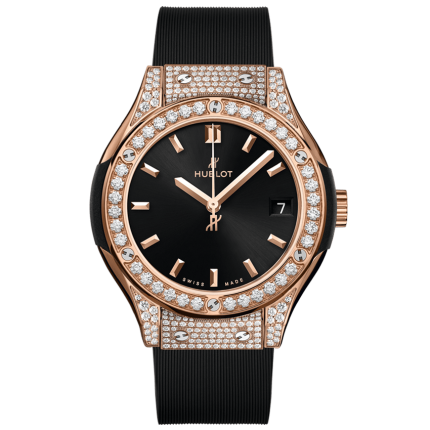 581.OX.1480.RX.1704 | Hublot Classic Fusion King Gold Pave 33 mm watch. Buy Online