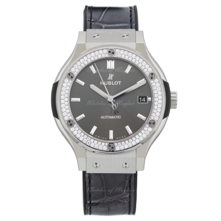 565.NX.7071.LR.1104 | Hublot Classic Fusion Racing Grey Titanium Diamonds 38mm watch. Buy Online