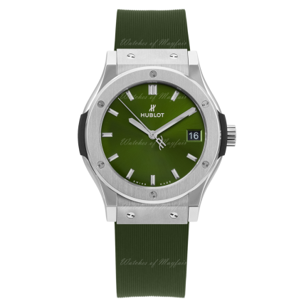 581.NX.8970.RX | Hublot Classic Fusion Titanium Green 33 mm watch. Buy Online