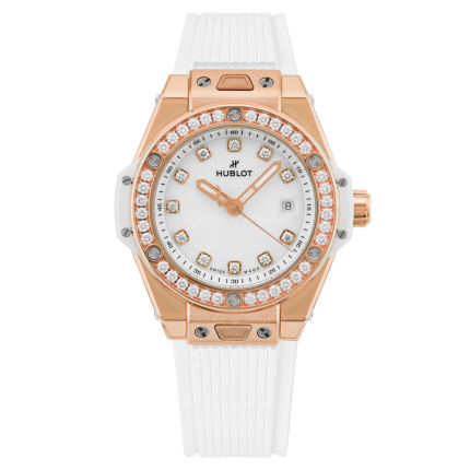 485.OE.2210.RW.1204 | Hublot One Click King Gold White Diamonds 33 mm watch. Buy Online