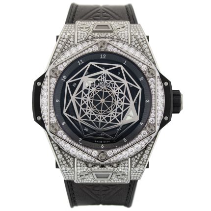 415.NX.1112.VR.1704.MXM17 | Hublot Big Bang Unico Titanium Pave Sang Bleu 45 mm watch. Buy Online