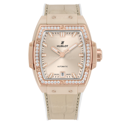 665.CZ.898B.LR.1204 | Hublot Spirit Of Big Bang Beige Ceramic King Gold Diamonds 39 mm watch. Buy Online