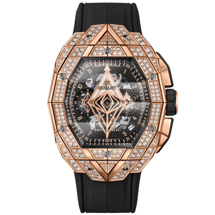 648.OX.0108.RX.1604.MXM23 | Hublot Spirit of Big Bang Sang Bleu King Gold Pave 42 mm watch. Buy Online