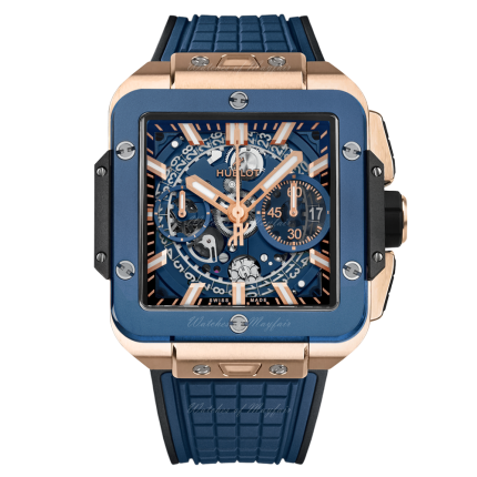 821.OL.5180.RX | Hublot Square Bang Unico King Gold Blue Ceramic 42 mm watch. Buy Online