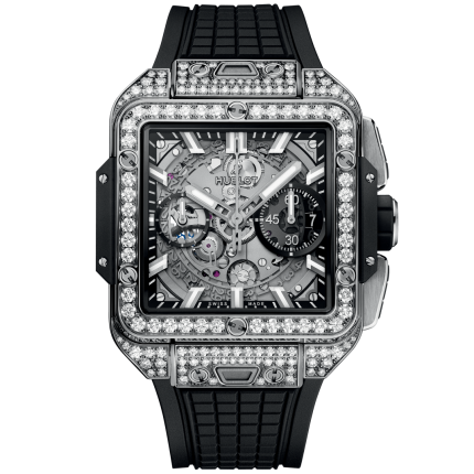 821.NX.0170.RX.1604 | Hublot Square Bang Unico Titanium Pave 42 mm watch. Buy Online