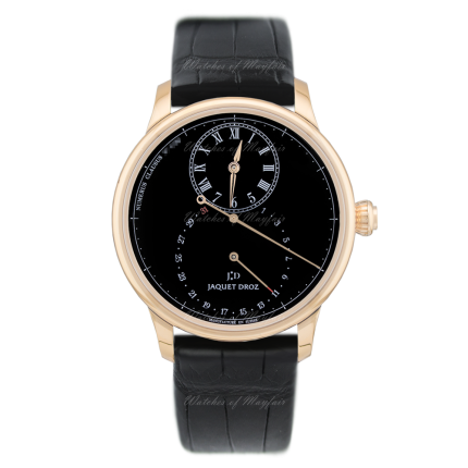 J008033201 Jaquet-Droz Grande Seconde Deadbeat Black Enamel 43 mm watch. Buy Online