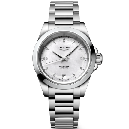 L3.430.4.87.6 | Longines Conquest 2023 Steel Diamonds Automatic 34 mm watch. Buy Online