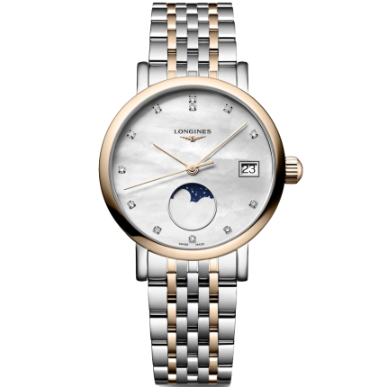 L4.330.5.87.7 | Longines Elegant Collection Moonphase Diamonds Quartz 30 mm watch. Buy Online