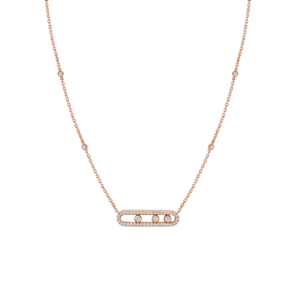 4322 |Messika Baby Move Pave Pink Gold Necklace. Buy online.