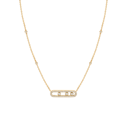 4322 | Messika Baby Move Pave Yellow Gold Necklace. Buy online.