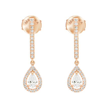 5227 | Messika Dormeuses Joy Diamants Poires Pink Gold Earrings.