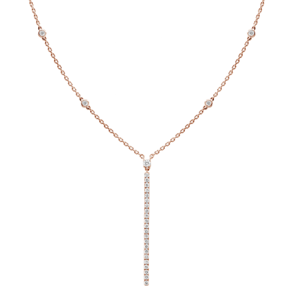 5448 | Messika Gatsby Vertical Bar Pink Gold Necklace. Buy online.