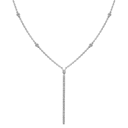 5448 | Messika Gatsby Vertical Bar White Gold Necklace. Buy online.