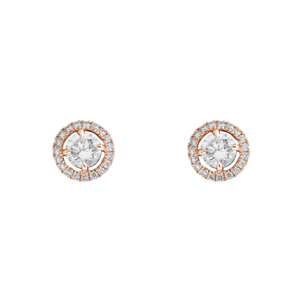 4445 | Messika Joy Round Diamonds 2x0.25ct Pink Gold Earrings