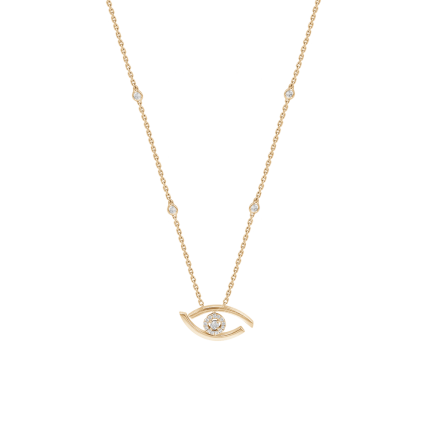 7524 | Messika Lucky Eye Yellow Gold Diamond Necklace Pendant