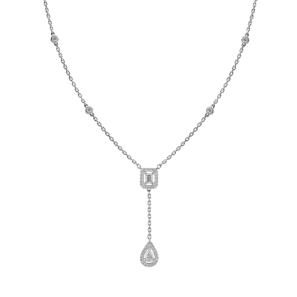 6693 | Messika My Twin Tie 0.10ctx2 White Gold Necklace. Buy online.