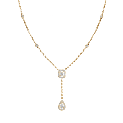 6693 | Messika My Twin Tie 0.10ctx2 Yellow Gold Necklace. Buy online.