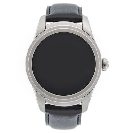 117744 | Montblanc Summit Smartwatch Steel Case Black Leather Strap 46 mm watch. Buy Online