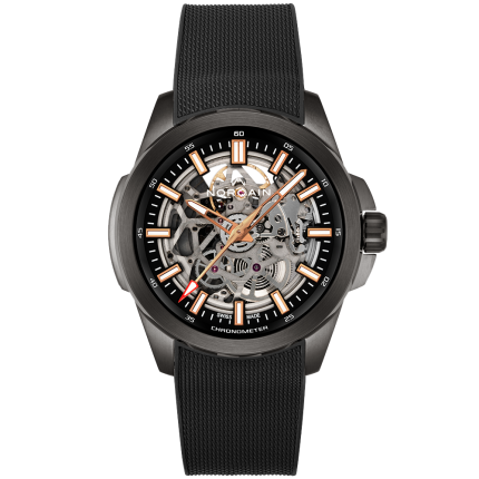 NB3000B03A/303 | Norqain Independence Skeleton DLC Black Milanese Rubber 42 mm watch | Buy Online