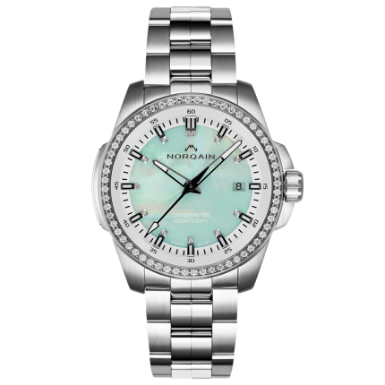 N3008SD03A/MB30D | Norqain Independence Mint MOP Diamonds Steel Bracelet 40 mm watch | Buy Online