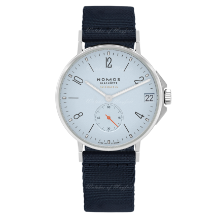 516 | Nomos Ahoi Neomatik 38 Date Sky Automatic Blue-Black Textile watch. Buy Online