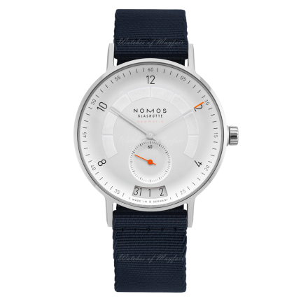 1301 | Nomos Autobahn Neomatik Date Automatic Blue-Black Textile 41 mm watch. Buy Online