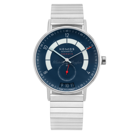 1302 | Nomos Autobahn Neomatik Date Midnight Blue Sport Bracelet 41 mm watch. Buy Online