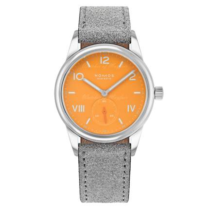 710 | NOMOS Club Campus Future Orange Grey Leather 36 mm watch. Buy Online