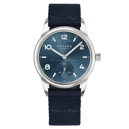 750 | Nomos Club Sport Neomatik Polar Blue-Black Textile 37 mm watch. Buy Online