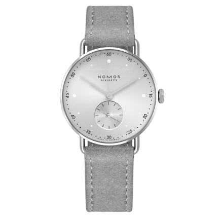 1122.SB | Nomos Metro All Silver Manual Grey Vegan Velour 33 mm watch. Buy Online