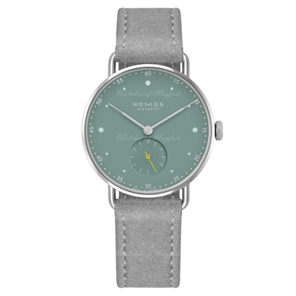 1124.SB | Nomos Metro Sage Manual Grey Vegan Velour 33 mm watch. Buy Online