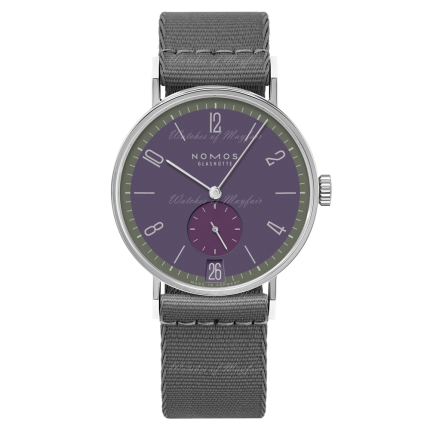 179.S9 | Nomos Tangente 38 Date Mauvegrun Manual Limited Edition watch. Buy Online