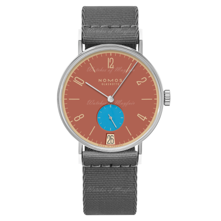 179.S27 | Nomos Tangente 38 Date Ziegelblau Manual Limited Edition watch. Buy Online