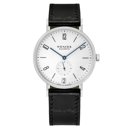 130 | Nomos Tangente Date Manual Black Leather 38 mm watch. Buy Online