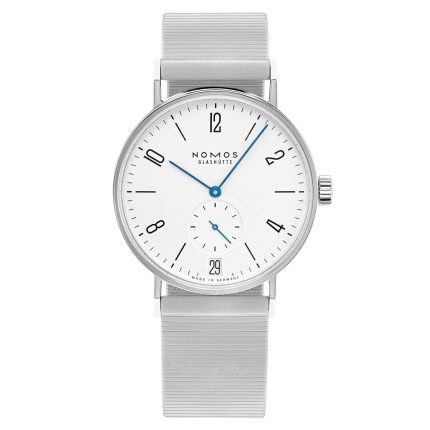 130 | Nomos Tangente Date Manual Steel Bracelet 38 mm watch. Buy Online