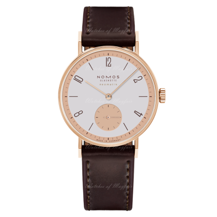 160.S1 | Nomos Tangente Rose Gold Neomatik 175 Years Watchmaking Glashutte Pin Buckle 35 mm watch. Buy Online