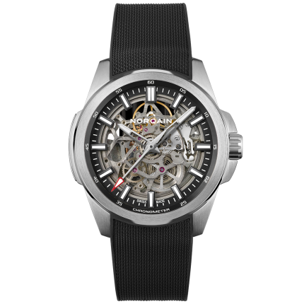 N3000S03A/301 | Norqain Independence Skeleton Black Milanese Rubber 42 mm watch | Buy Online