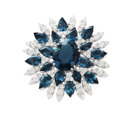 15485B | Buy Pasquale Bruni Ghirlanda White Gold Topaz Diamond Brooch