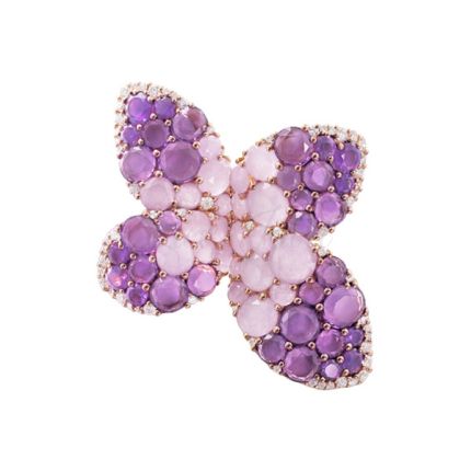 15489R | Buy Pasquale Bruni Giardini Segreti Rose Gold Amethyst Brooch