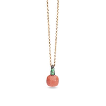 F.B104O7TZOK|Buy Pomellato Capri Rose Gold Red Coral Tsavorite Pendant