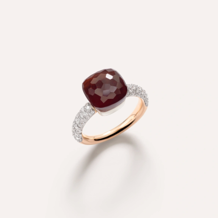 PAC0040_O6WHR_DB0OG | Pomellato Nudo Classic Gold Garnet Diamond Ring