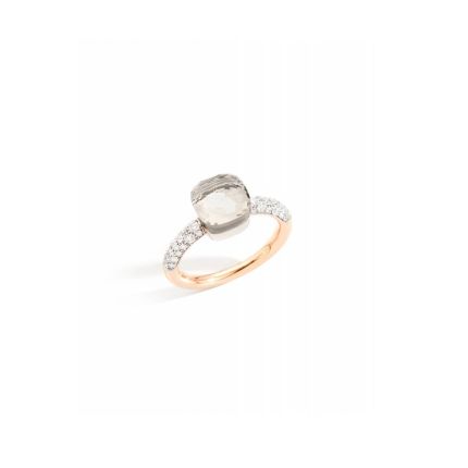 A.B704/O6B9TB Pomellato Nudo Rose and White Gold Topaz Diamond Ring