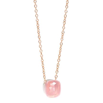 PCB6012_O6000_00CQR | Pomellato Nudo Rose and White Gold Quartz Necklace