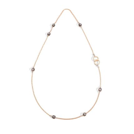 PCB9052_O6000_000OS-90 | Pomellato Nudo White and Rose Gold Obsidian Necklace