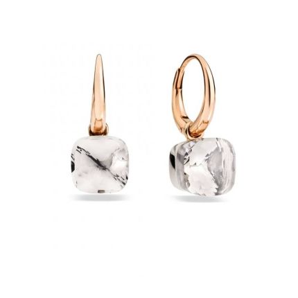 POB2010_O6000_000TB | Buy Pomellato Nudo White and Rose Gold Topaz Earrings