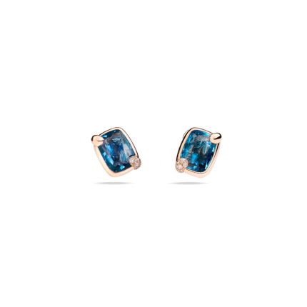 O.B708PB7/TL | Pomellato Ritratto Rose Gold London Blue Topaz Earrings