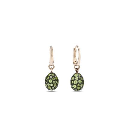 POA9080_O7000_000EY Pomellato Tabou Rose Gold Silver Peridot Earrings